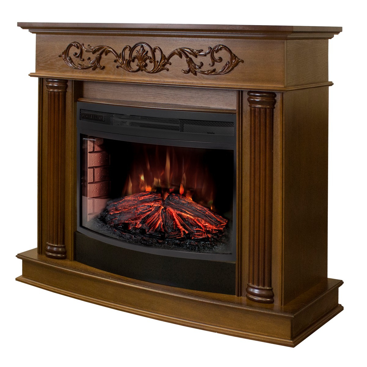 Электрокамин RealFlame Milano NT орех с очагом Firefield 25 S IR