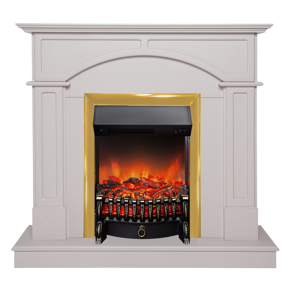 Электрокамин RealFlame Jacomo STD PN крем с очагом Fobos Lux Brass