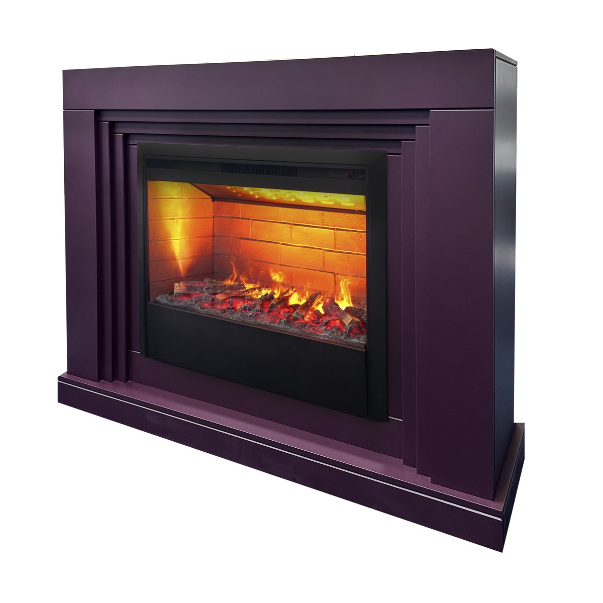 Электрокамин RealFlame Stanley 26 Plum сливовый с очагом 3D Helios 26