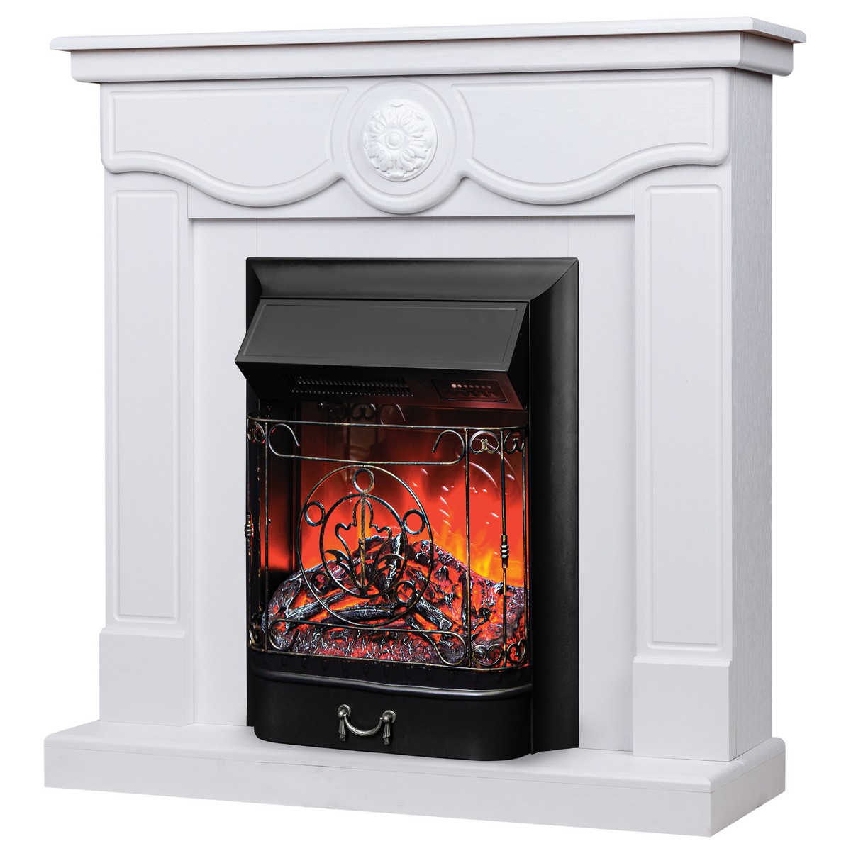 Электрокамин RealFlame Aurora WT айвори с очагом Majestic Lux Black RC