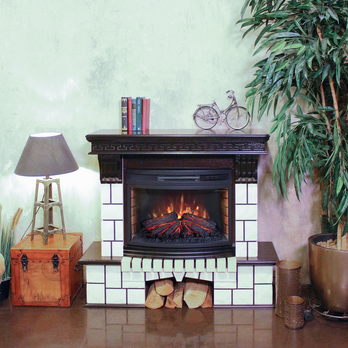 Электрокамин RealFlame Stone AO античный дуб c Firefield 25 S IR