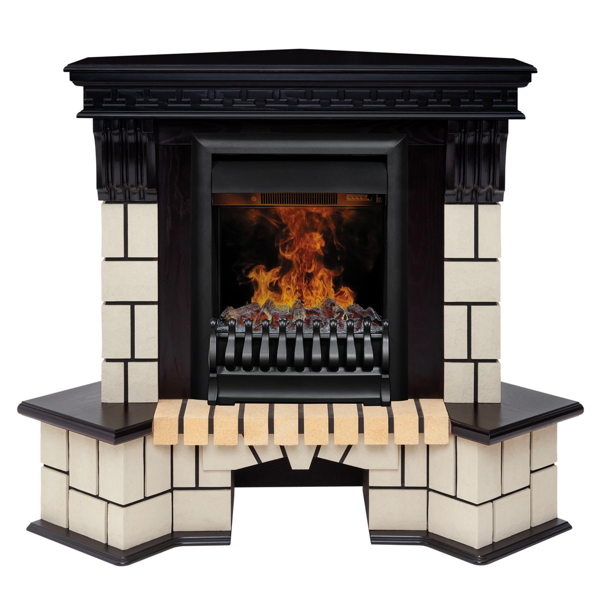 Электрокамин RealFlame Stone Corner STD AO античный дуб с очагом 3D Oregan