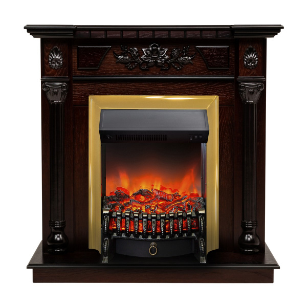 Электрокамин RealFlame Dacota AO античный дуб с очагом Fobos Lux Brass