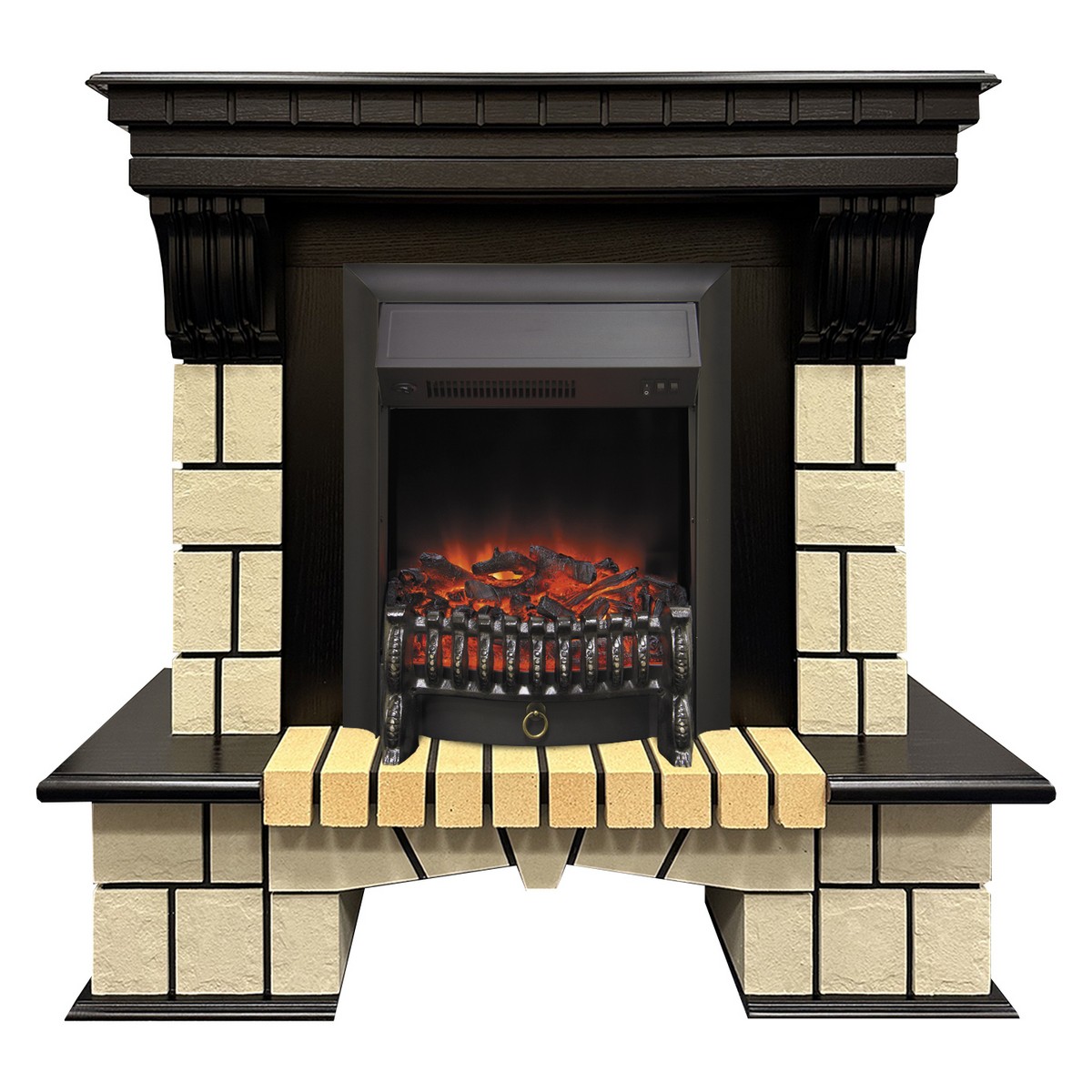 Электрокамин RealFlame Stone ML STD античный дуб c очагом Fobos Lux Black