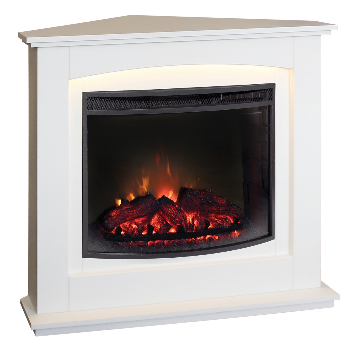 Электрокамин RealFlame Canada Corner 25,5 WT белый с очагом Evrika 25,5 LED