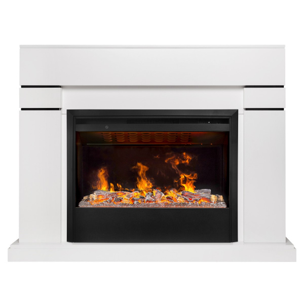 Электрокамин RealFlame Lindelse 26 WT белый с очагом 3D Helios 26 SBG