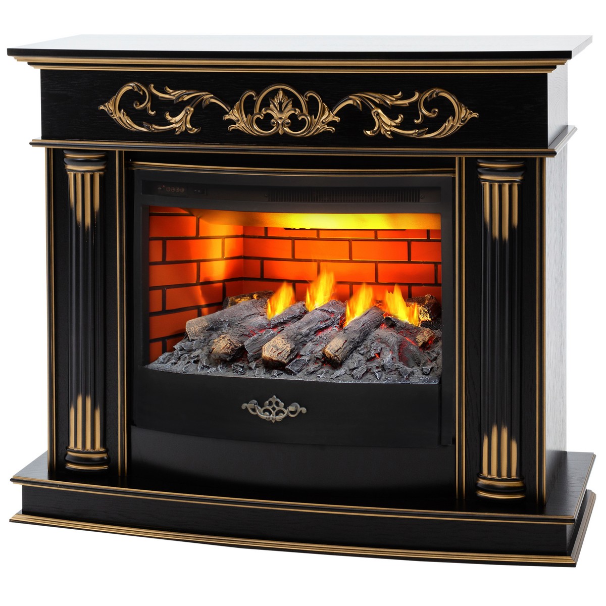 Электрокамин RealFlame Milano DN орех с золотом с очагом 3D Firestar 25,5