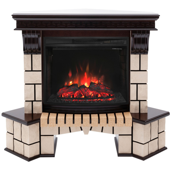 Электрокамин RealFlame Stone Coner AO античный дуб c Evrika 25,5 LED