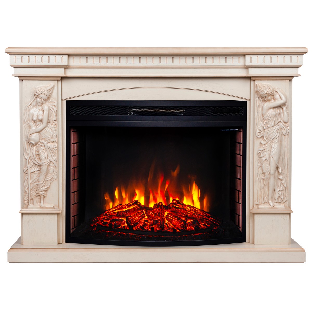 Электрокамин RealFlame Diva 33 WT белый дуб с бронзовой патиной с очагом Firespace 33 S IR