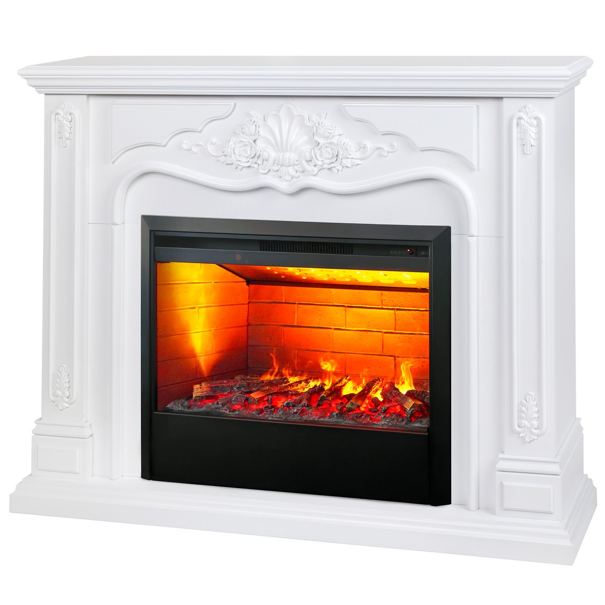 Электрокамин RealFlame Victoria 26 WT белый с очагом 3D Helios 26
