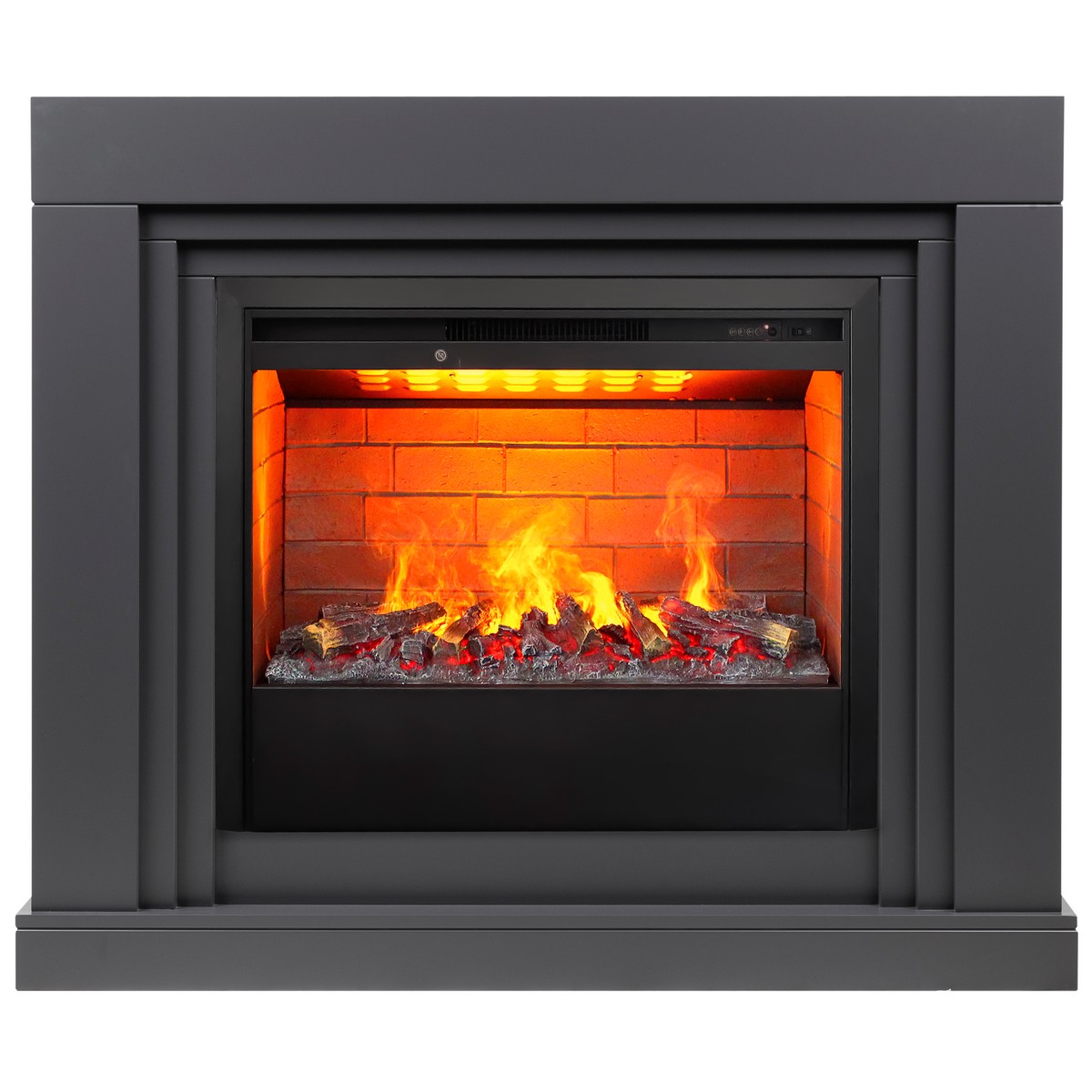 Электрокамин RealFlame Stanley 26 GR серый с очагом 3D Helios 26
