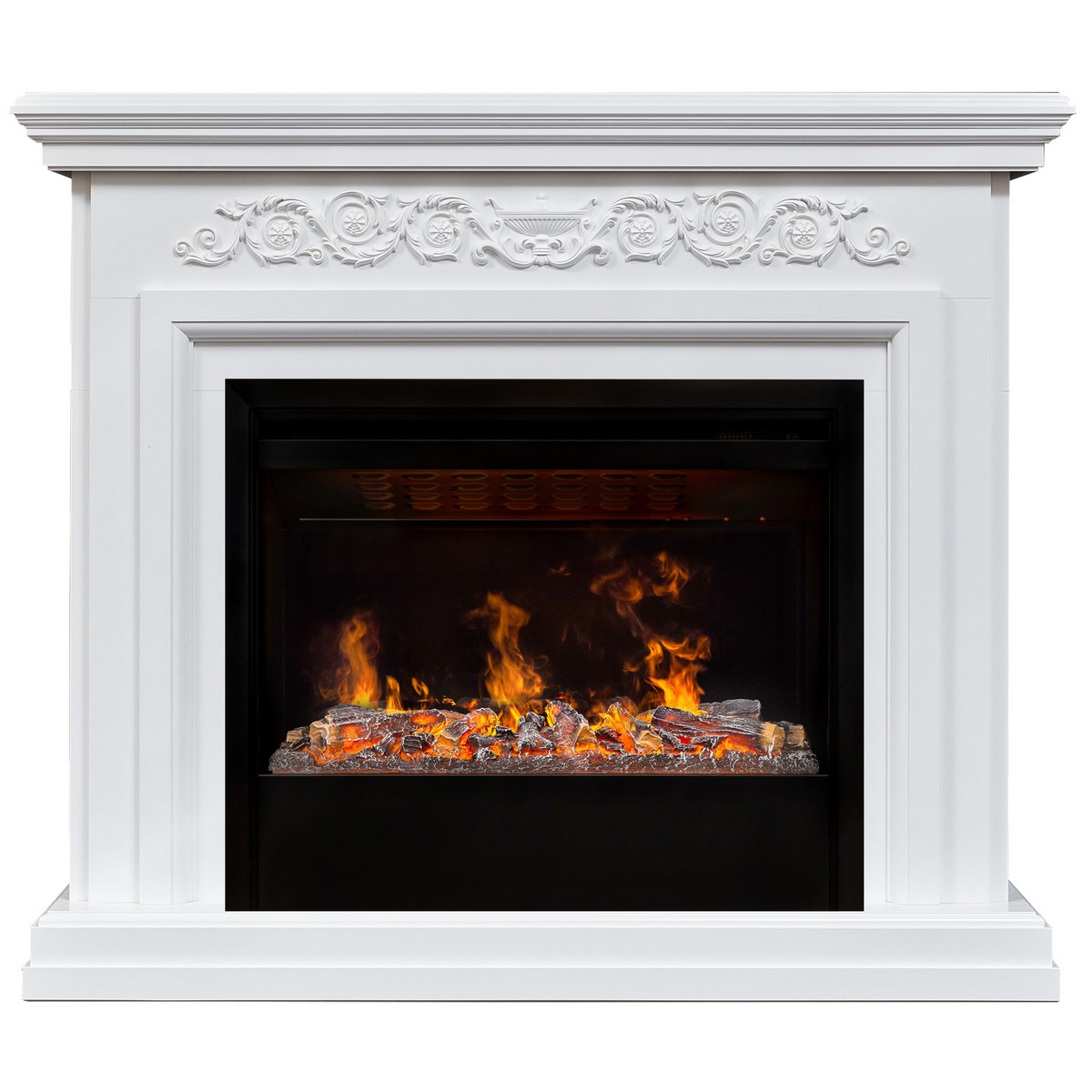 Электрокамин RealFlame Leticia 26 WT белый с очагом 3D Helios 26 SBG