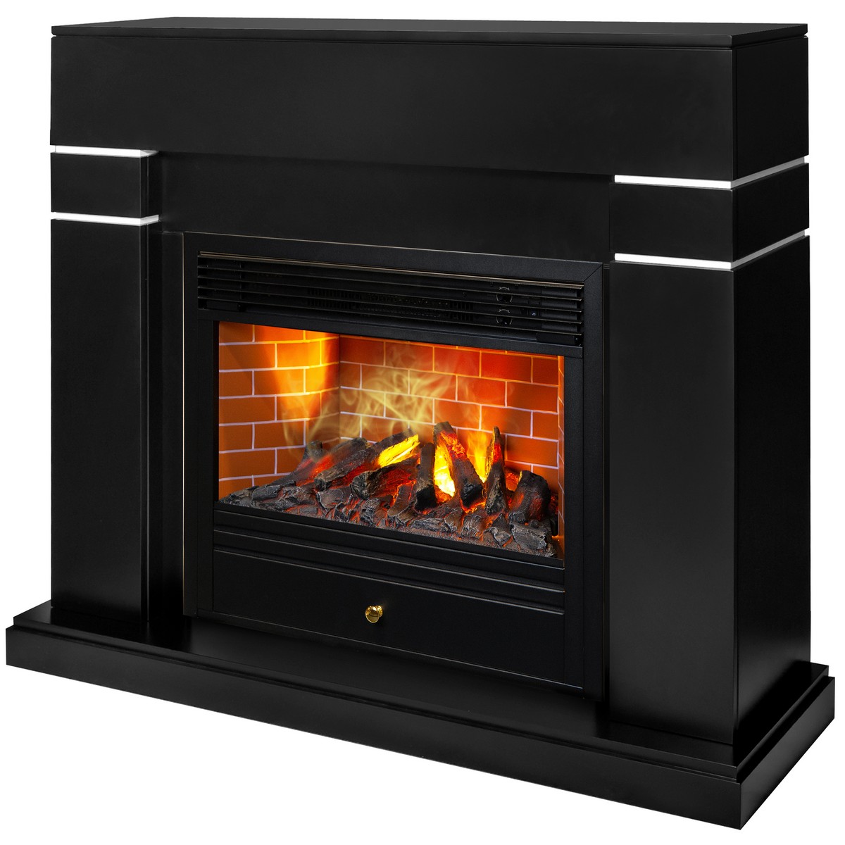 Электрокамин RealFlame Lindelse 26 BL черныйM черный с очагом 3D Novara