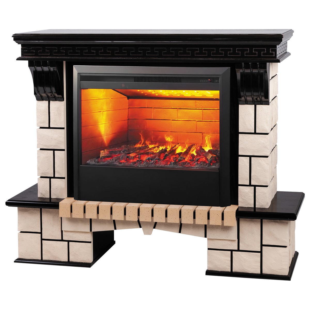 Электрокамин RealFlame Stone 26 AO античный дуб с очагом 3D Helios 26