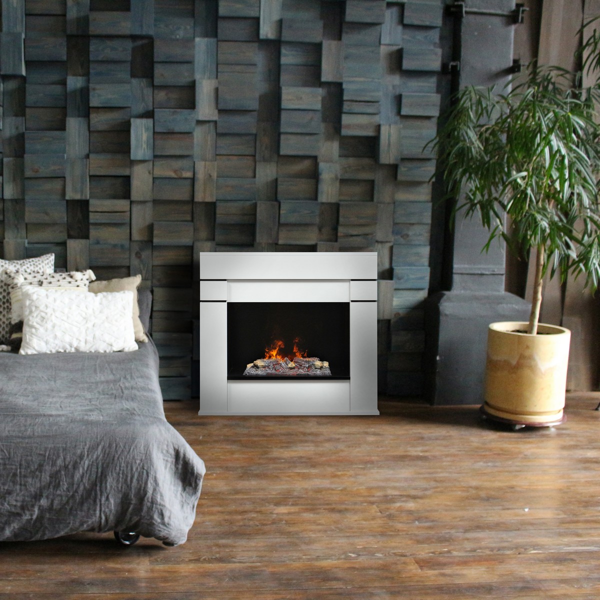 Электрокамин RealFlame Alta 24 WT белый с очагом 3D Cassette 500
