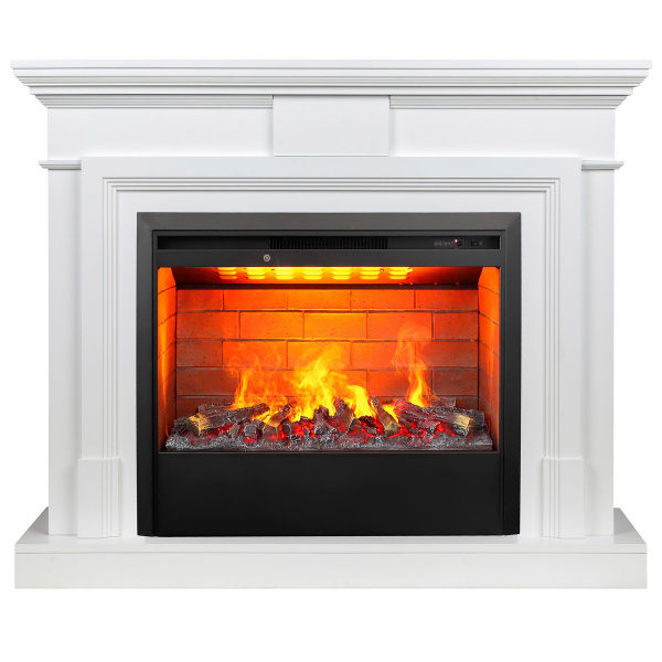 Электрокамин RealFlame Marco 25,5/26 WT белый с очагом 3D Helios 26