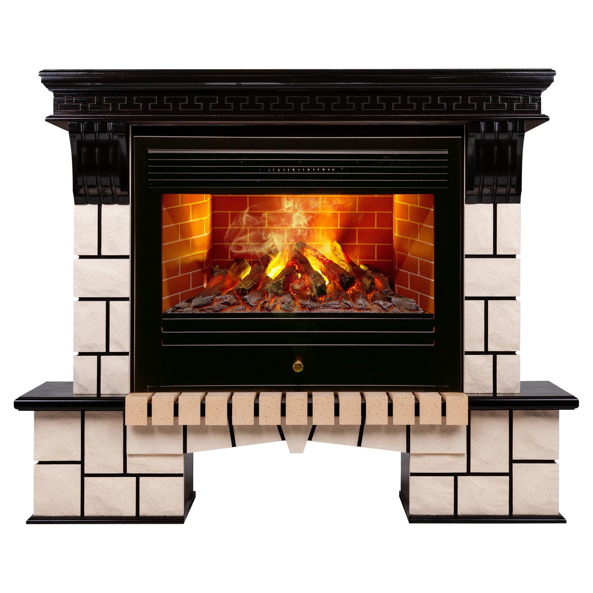 Электрокамин RealFlame Stone 26 AO античный дуб с очагом 3D Novara