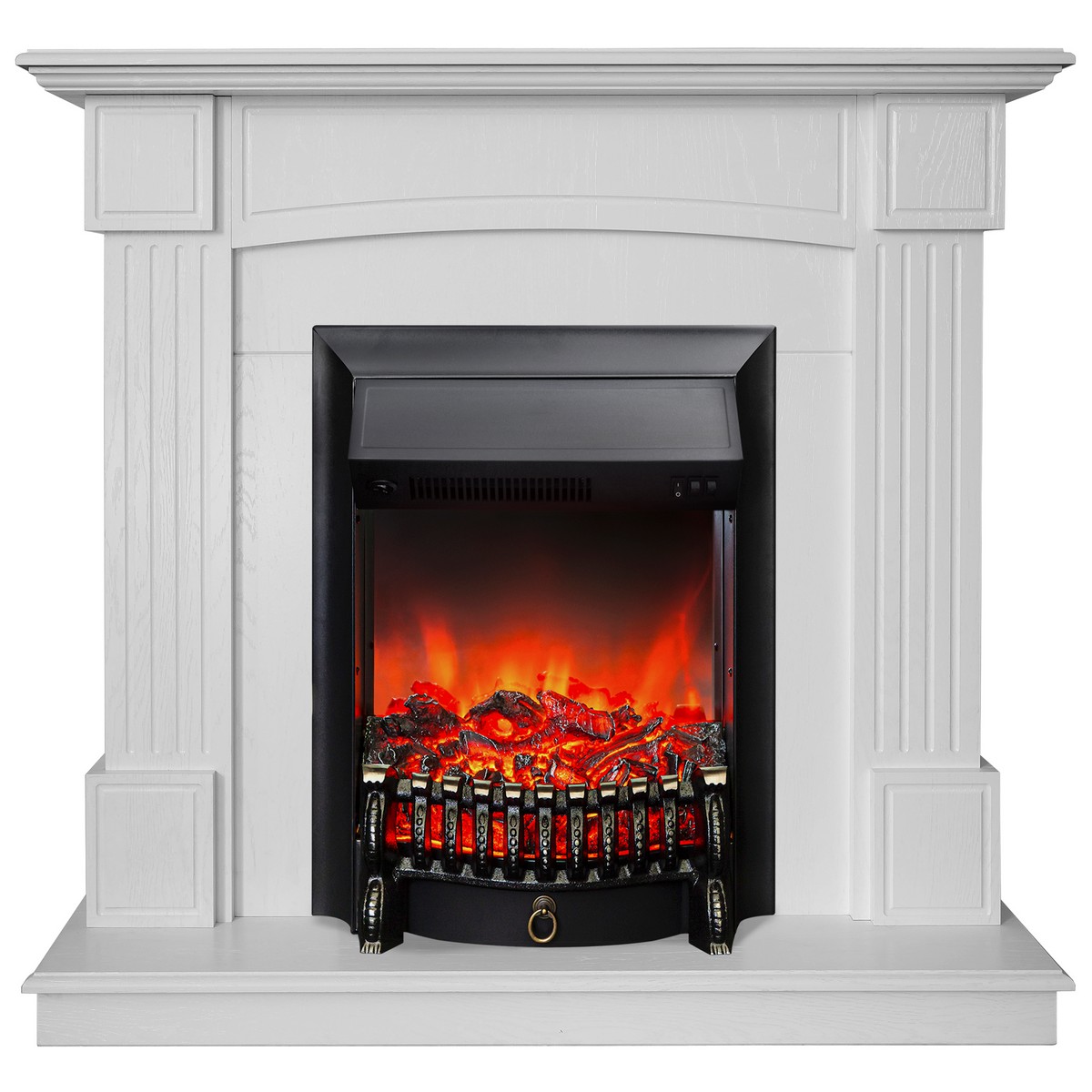 Электрокамин RealFlame Andrea WT фактурный белый с очагом Fobos Lux Black