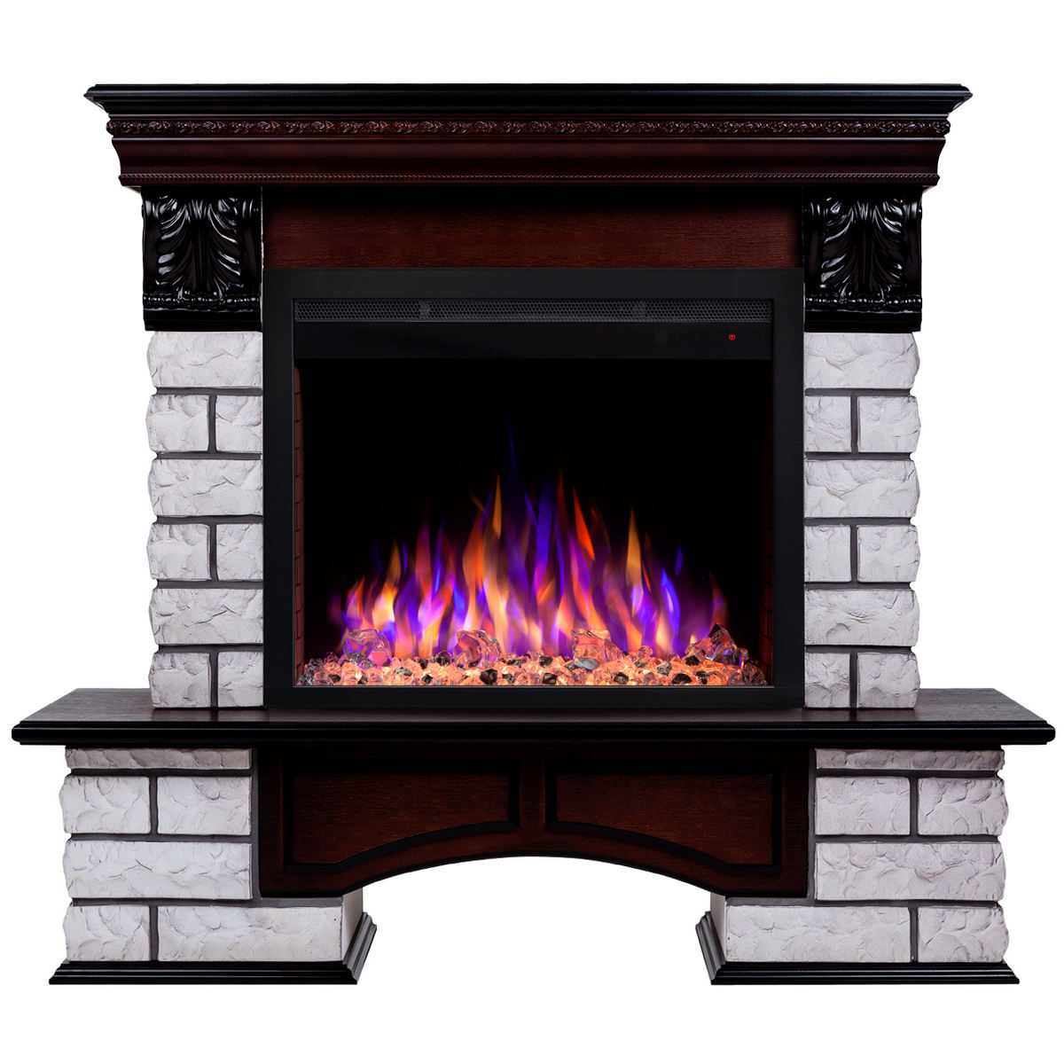 Электрокамин RealFlame Country Lux Rock AO античный дуб с очагом Saphir 25,5