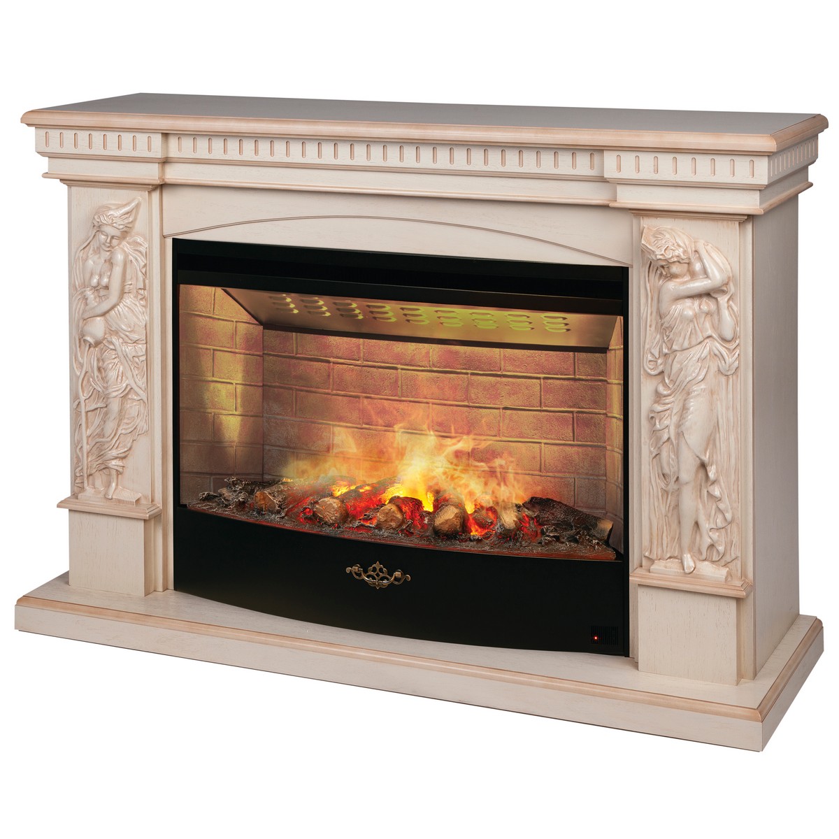 Электрокамин RealFlame Diva 33 WT белый дуб с бронзовой патиной с очагом 3D Firestar 33