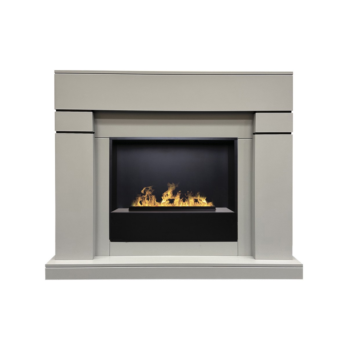 Электрокамин RealFlame Lindelse 26 GR серый, графит c очагом 3D Cassette 630 Black Panel