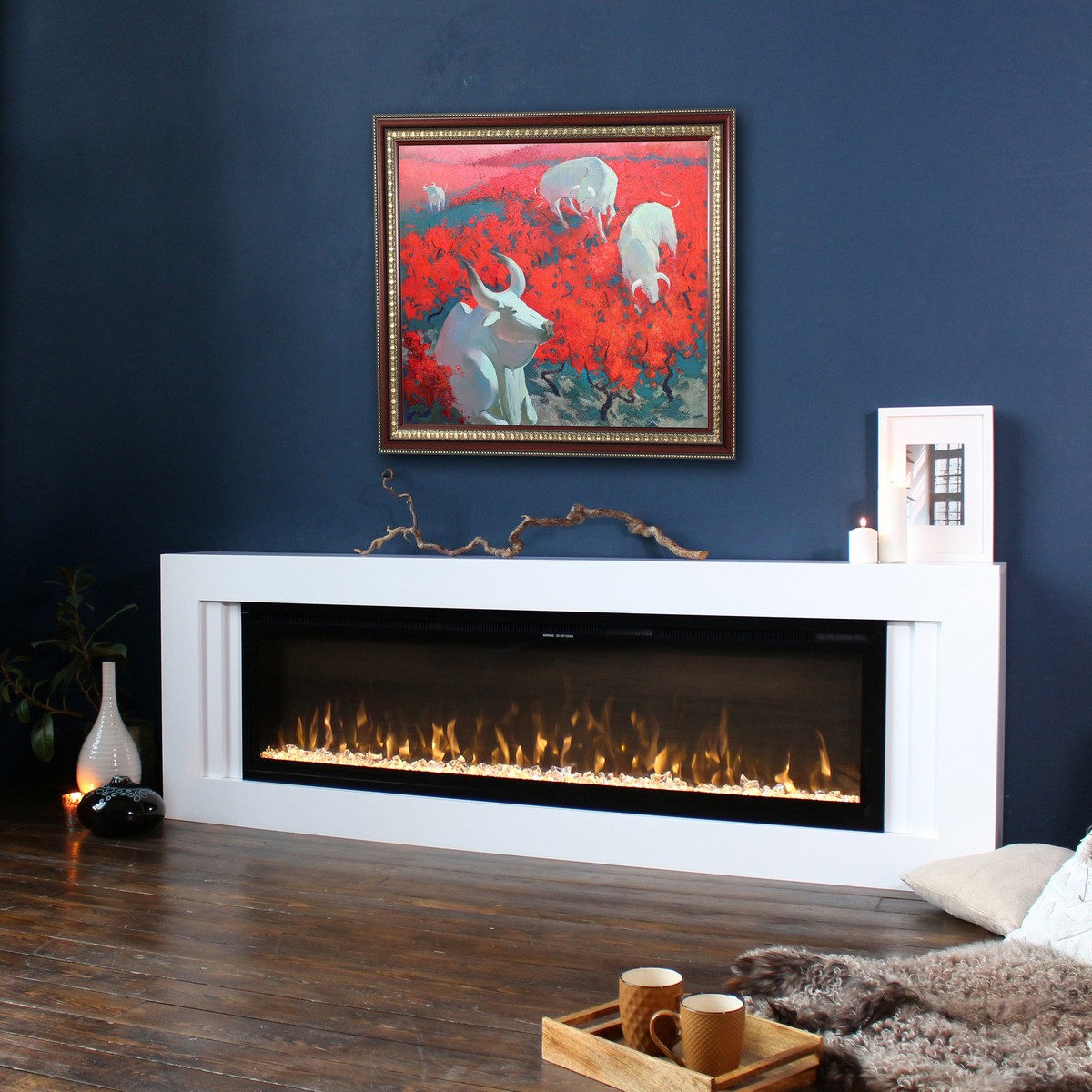 Электрокамин RealFlame Stockholm 60 WT белый с очагом Saphir 60