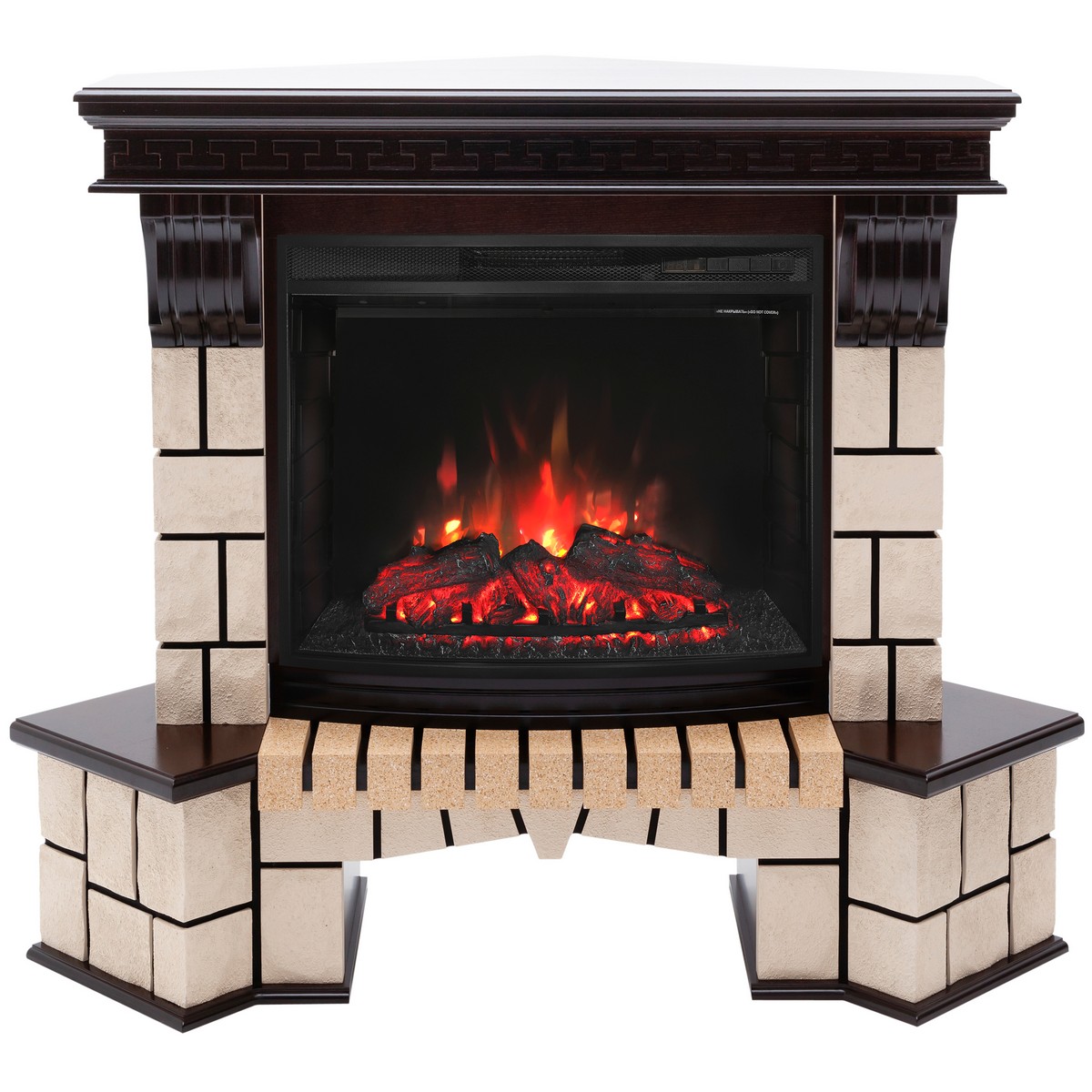 Электрокамин RealFlame Stone Coner AO античный дуб c Evrika 25,5 LED