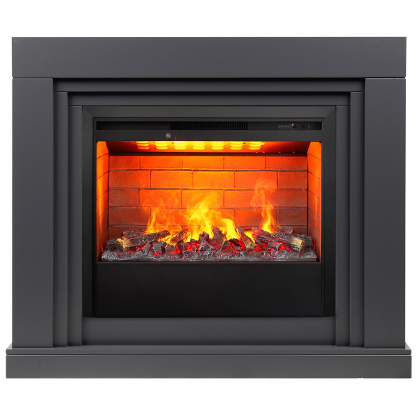 Электрокамин RealFlame Stanley 26 GR серый с очагом 3D Helios 26