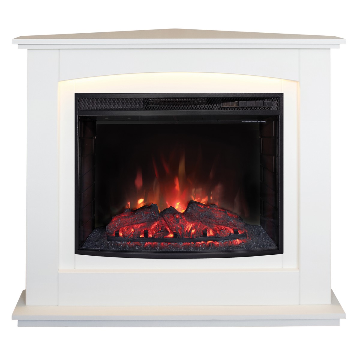 Электрокамин RealFlame Canada Corner 25,5 WT белый с очагом Evrika 25,5 LED