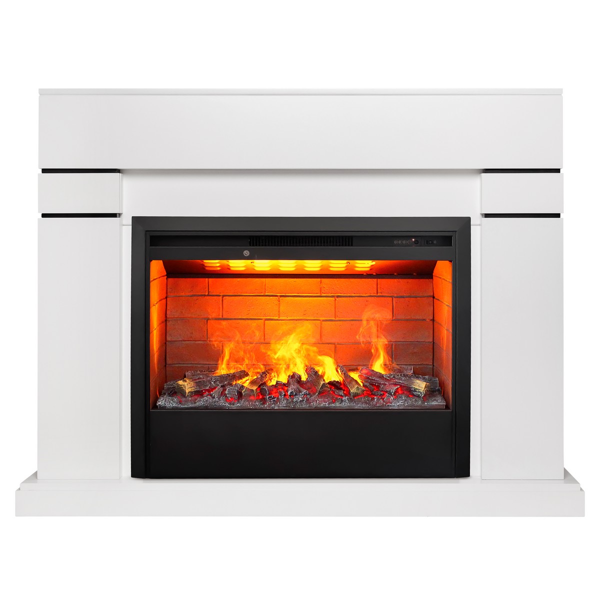 Электрокамин RealFlame Lindelse 26 WT белый с очагом 3D Helios 26