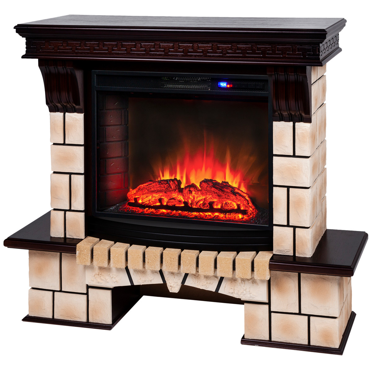 Электрокамин RealFlame Stone Brick AO античный дуб с очагом Sparta 25,5 LED
