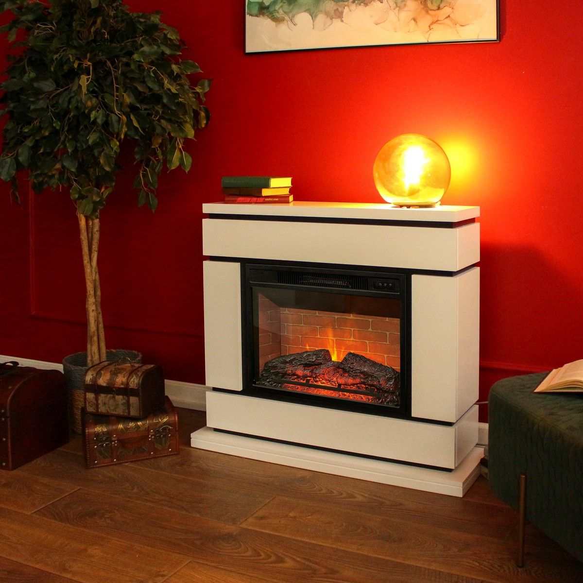Электрокамин RealFlame Vega 24 WT белый с очагом Irvine 24
