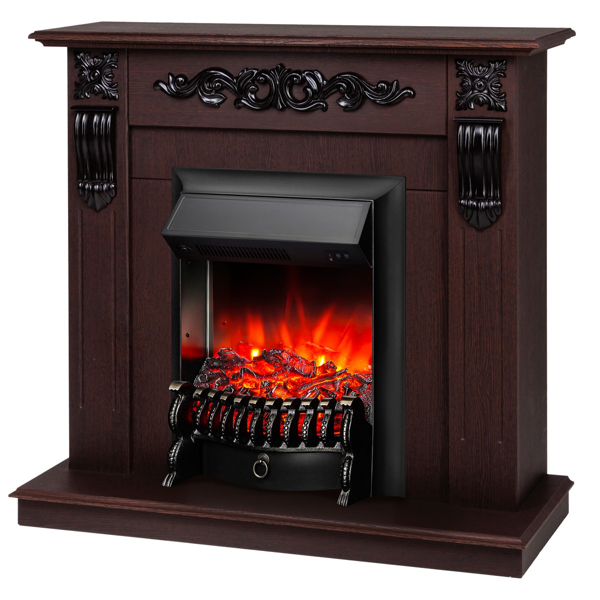 Электрокамин RealFlame Dominica DN орех с очагом Fobos Lux Black