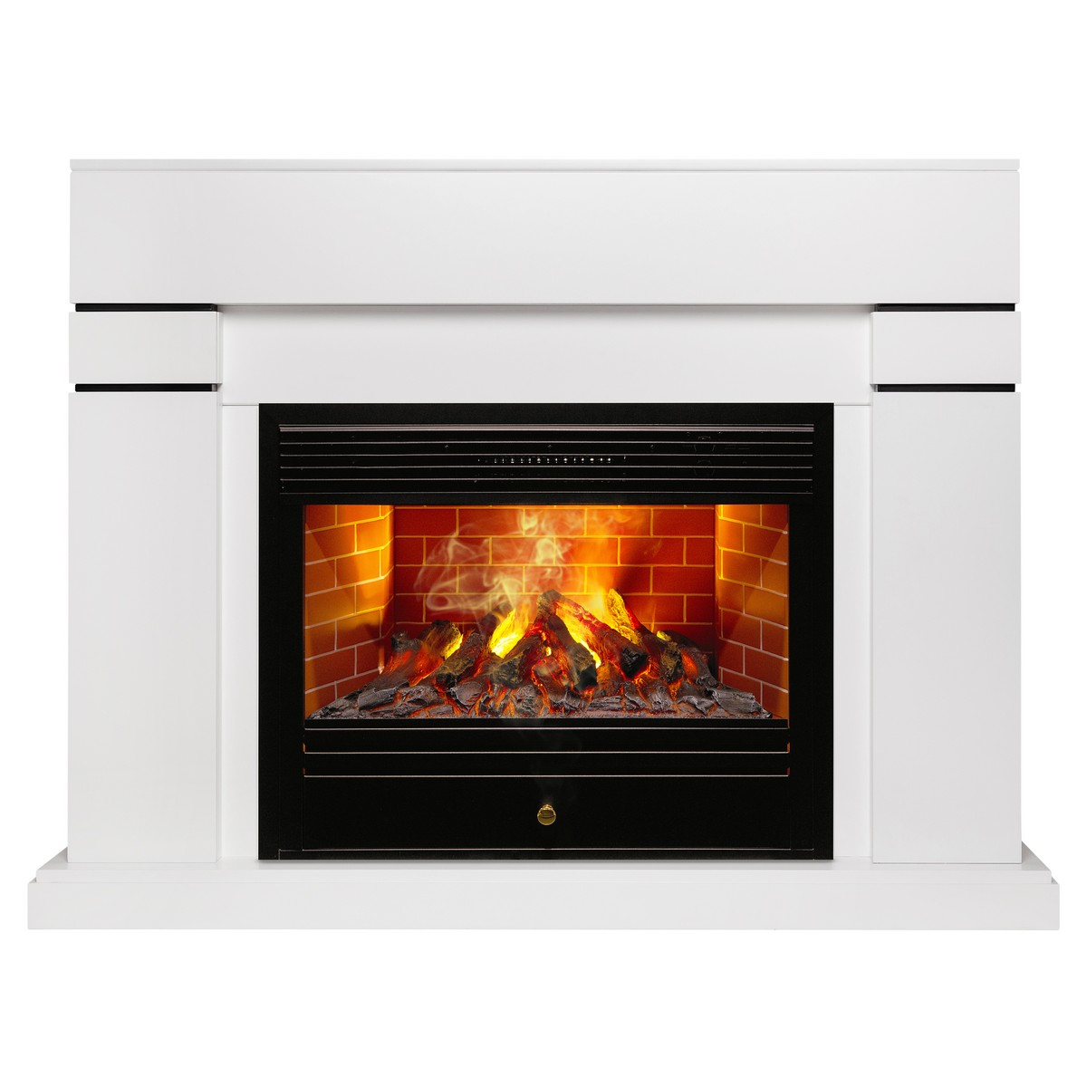 Электрокамин RealFlame Lindelse 26 WT белый с очагом 3D Novara