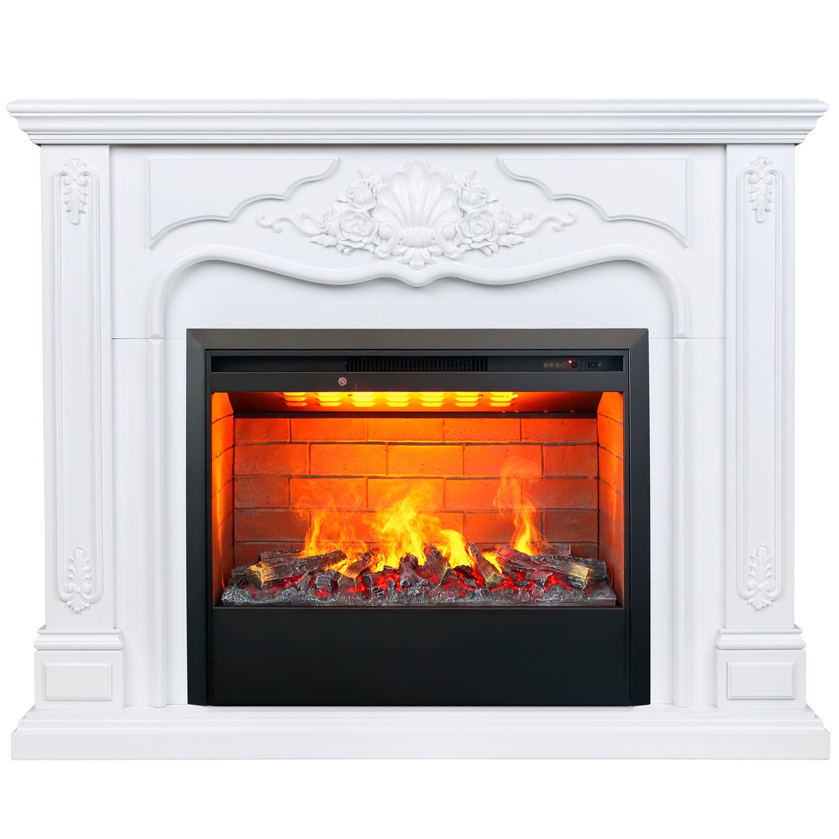 Электрокамин RealFlame Victoria 26 WT белый с очагом 3D Helios 26
