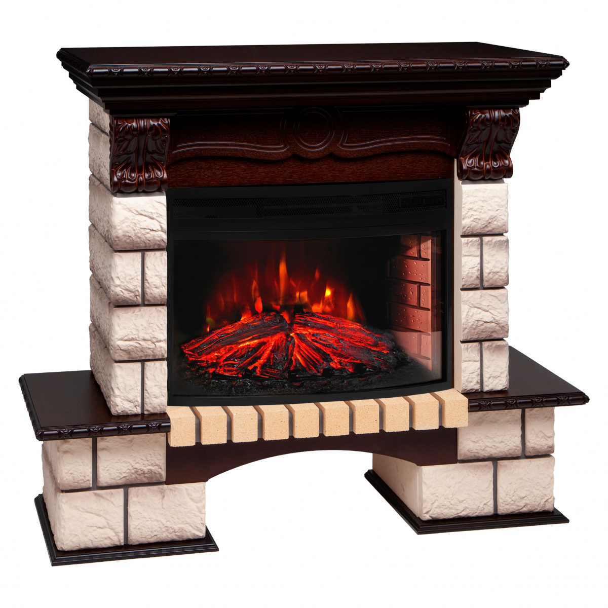 Электрокамин RealFlame Bolero 25/25,5 NT орех с очагом Firefield 25 S IR