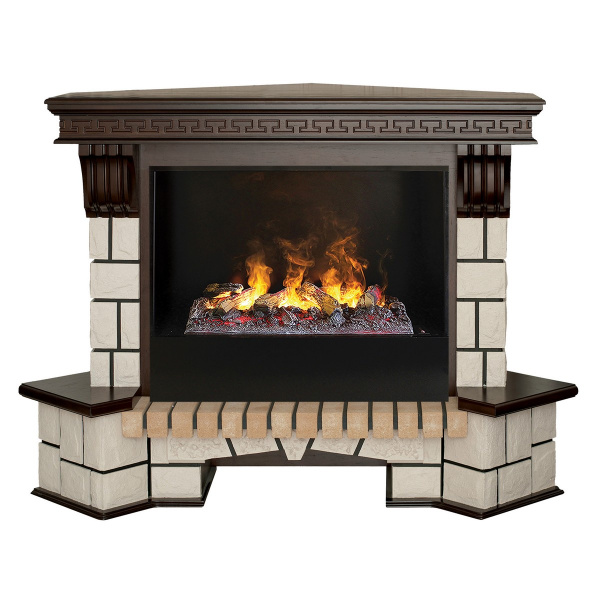 Электрокамин RealFlame Stone Coner AO античный дуб с очагом 3D Cassette 630