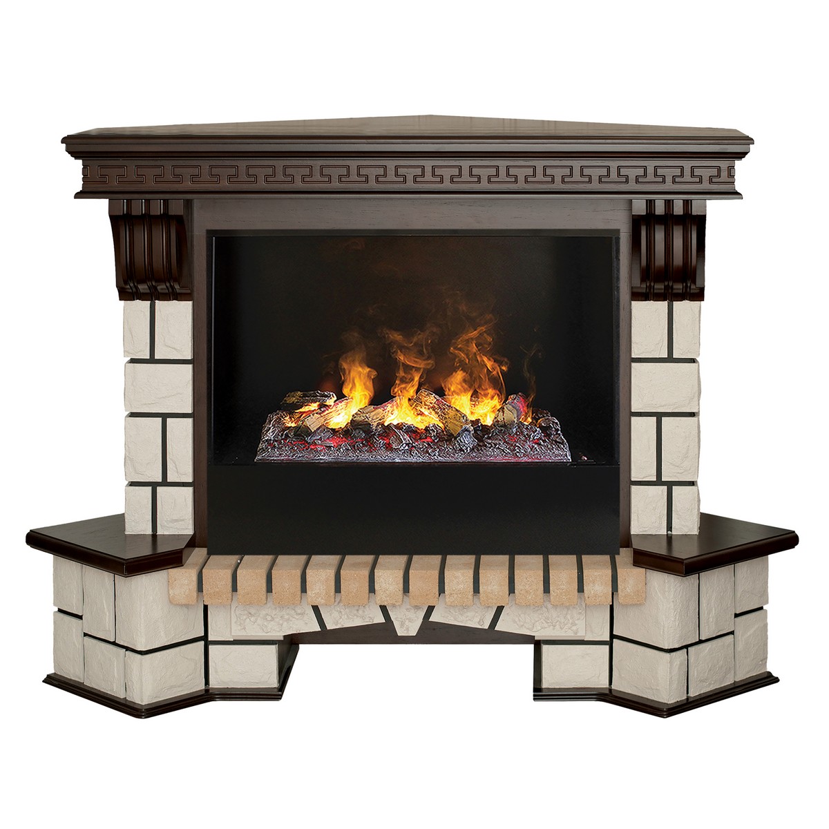 Электрокамин RealFlame Stone Coner AO античный дуб с очагом 3D Cassette 630