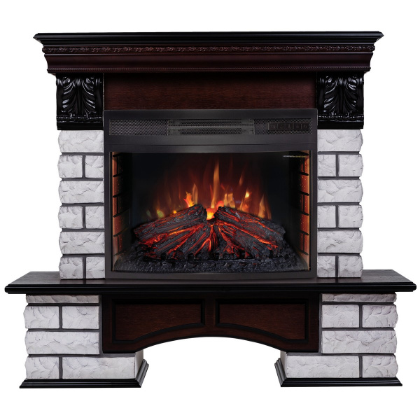 Электрокамин RealFlame Country Lux Rock AO античный дуб с очагом Firefield 25 S IR