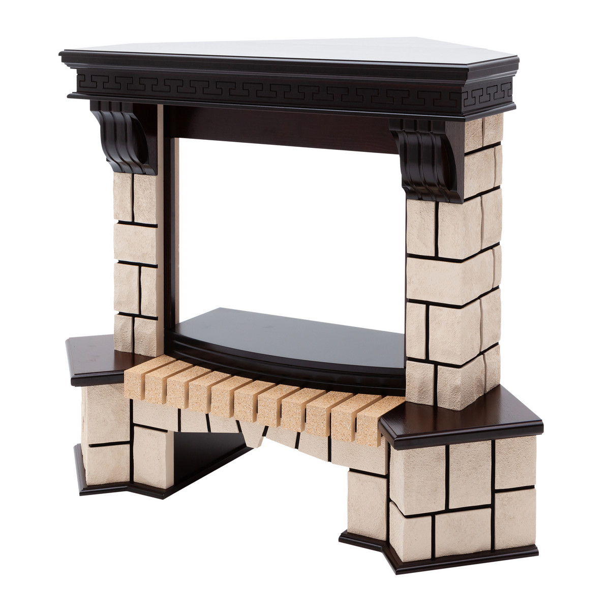 Портал каминный из МДФ угловой RealFlame Stone Corner 25 AO античный дуб