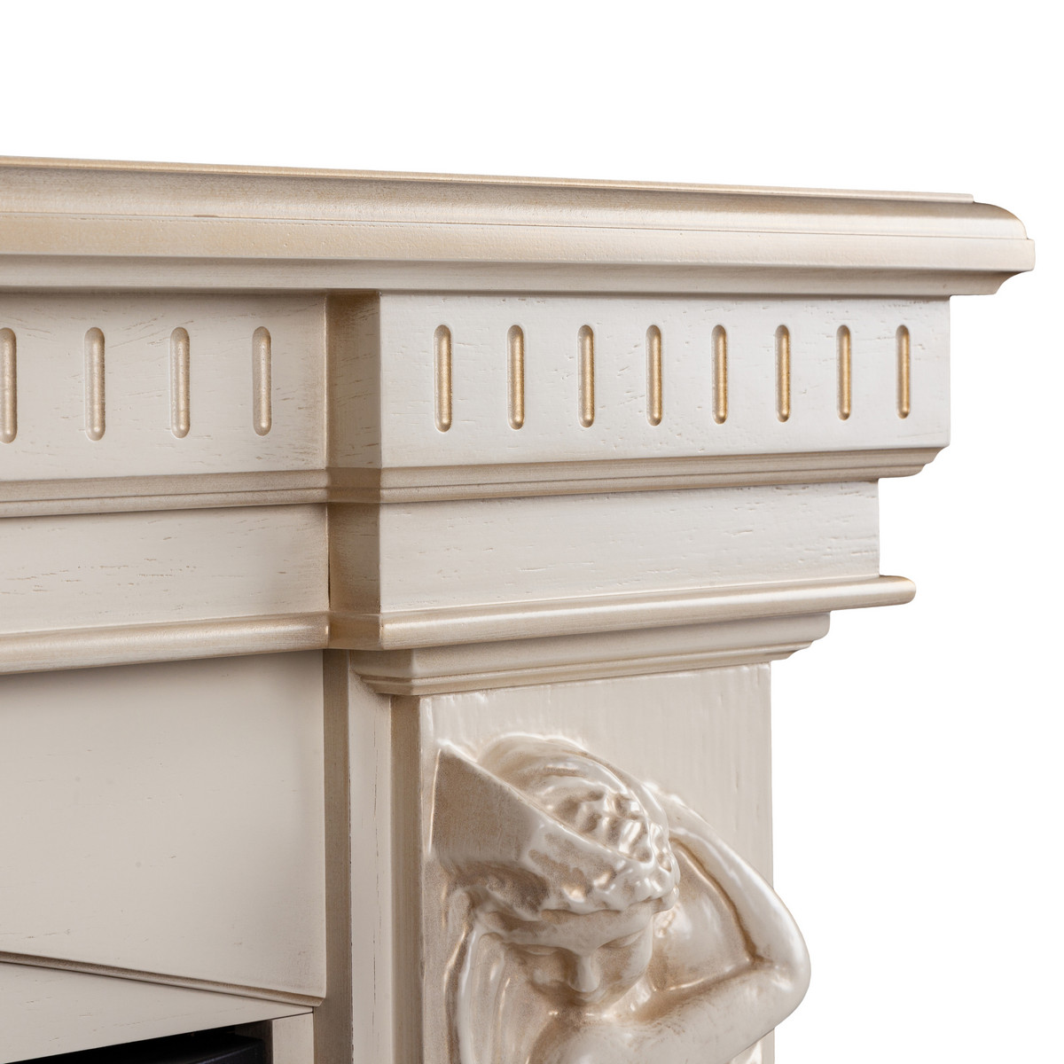 Портал каминный из МДФ RealFlame Diva 33 белый дуб с золотой патиной, для очагов Firespace 33 и 3D Firestar 33, Epsilon 33