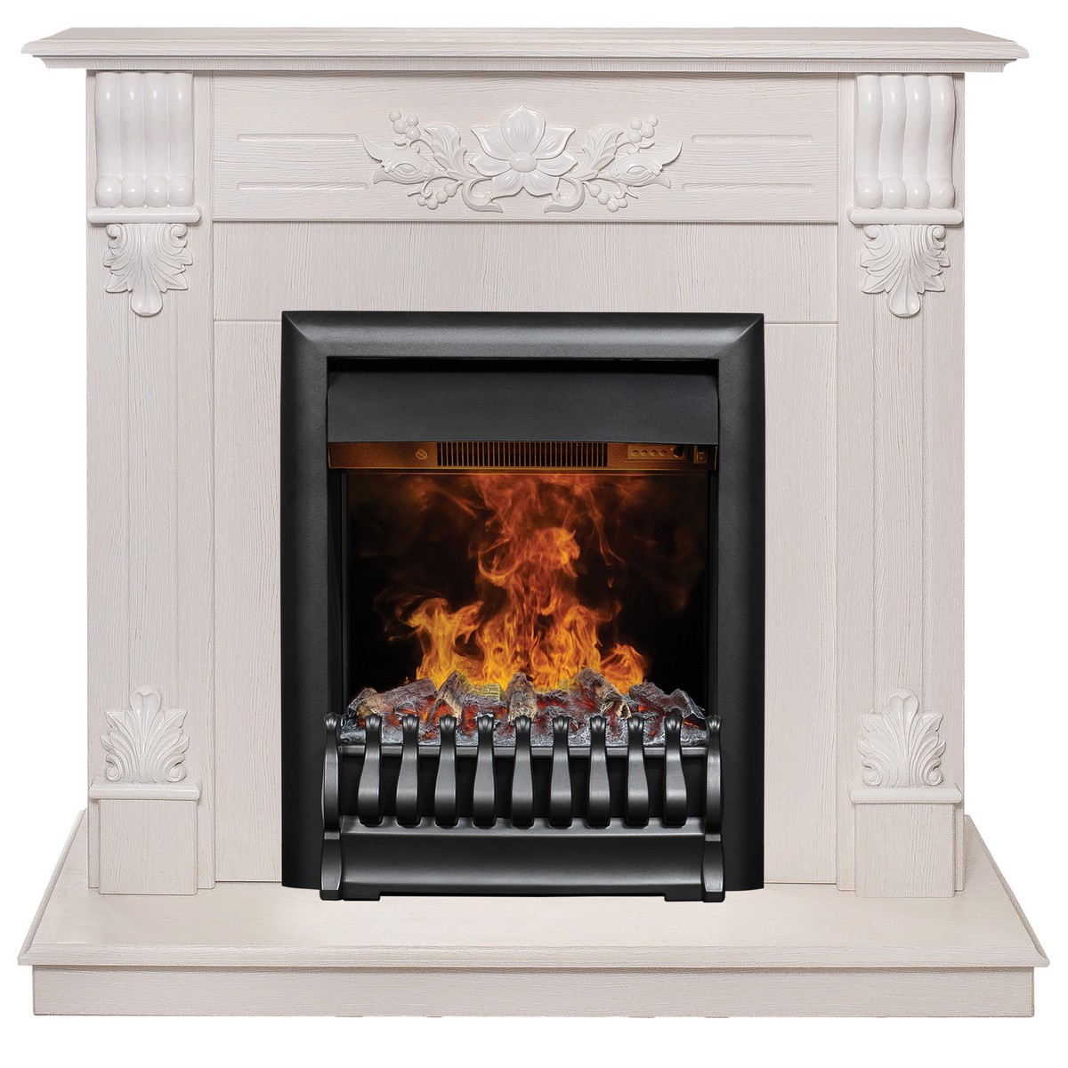 Электрокамин RealFlame Ottawa WT белое золото с очагом 3D Oregan