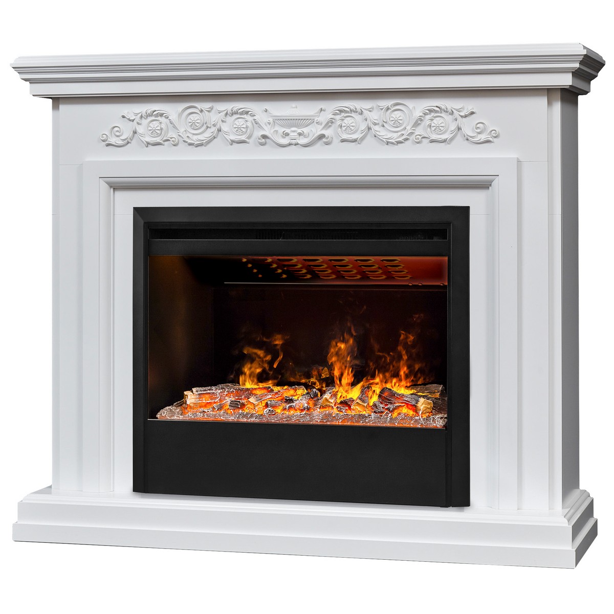 Электрокамин RealFlame Leticia 26 WT белый с очагом 3D Helios 26 SBG