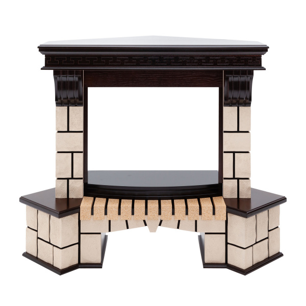 Портал каминный из МДФ угловой RealFlame Stone Corner 25 AO античный дуб