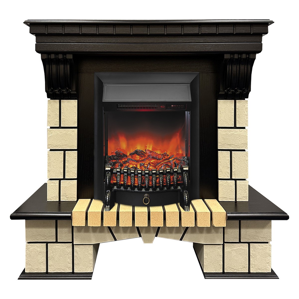 Электрокамин RealFlame Stone ML STD античный дуб c очагом Fobos Lux Black RC