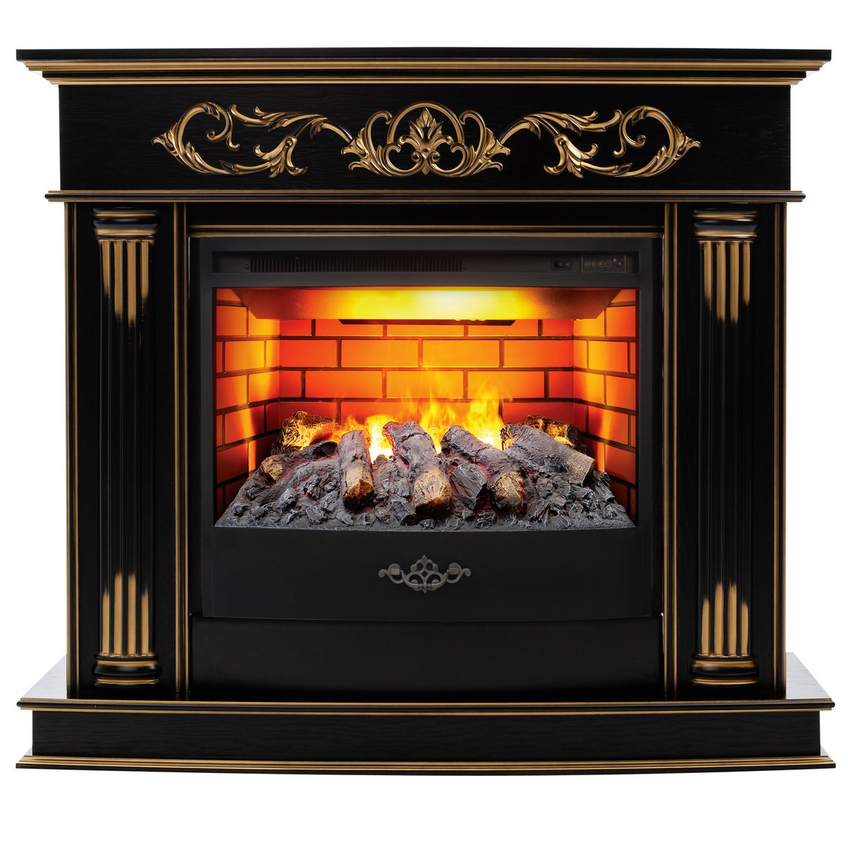 Электрокамин RealFlame Milano DN орех с золотом с очагом 3D Firestar 25,5