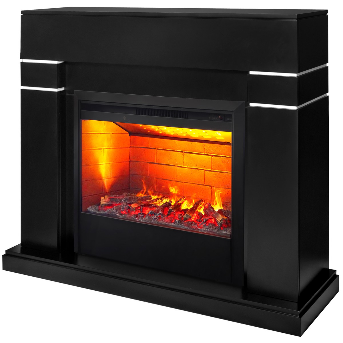 Электрокамин RealFlame Lindelse 26 BL черныйM черный с очагом 3D Helios 26