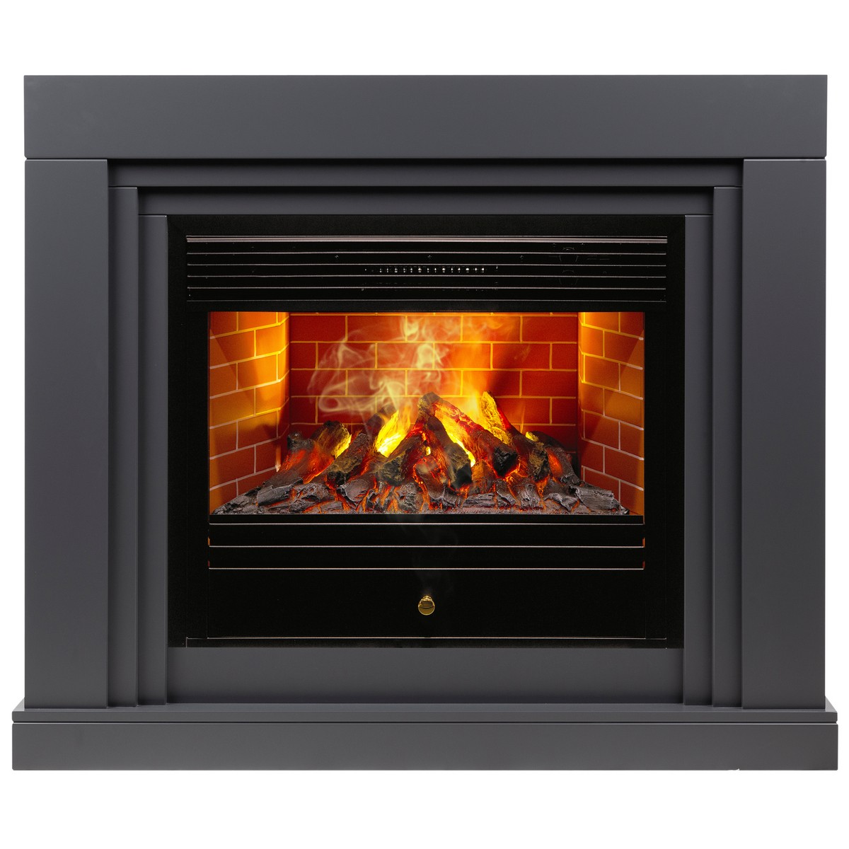 Электрокамин RealFlame Stanley 26 GR серый с очагом 3D Novara