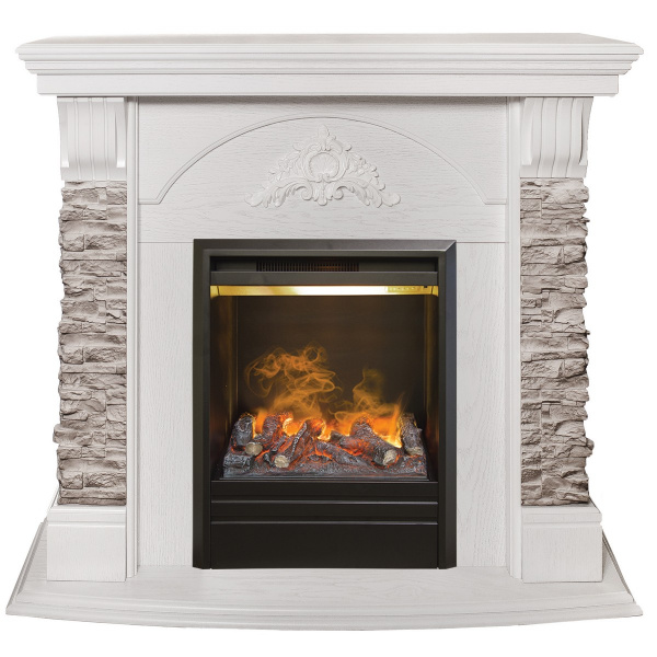 Электрокамин RealFlame Athena GR WT белый с очагом 3D Olympic