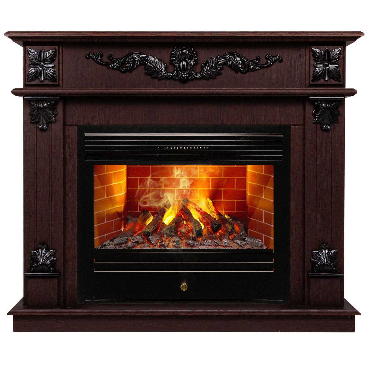 Электрокамин RealFlame Philadelphia 25,5/26 DN орех с очагом 3D Novara
